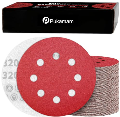 120PCS 125mm Sanding Discs 320 Grit for Random Orbital Sander Hook and Loop Sandpaper Set