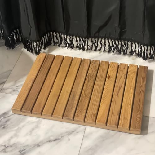 Caillebotis Douche Tapis de Sol à Lattes de Salle de Bains, Protection de Bain de Douche en Bois Massif, Pédale de Tapis de Bain en Bois, Tapis de Spa de Luxe Antidérapant (Size : 50x70cm(19 3/4x27 1