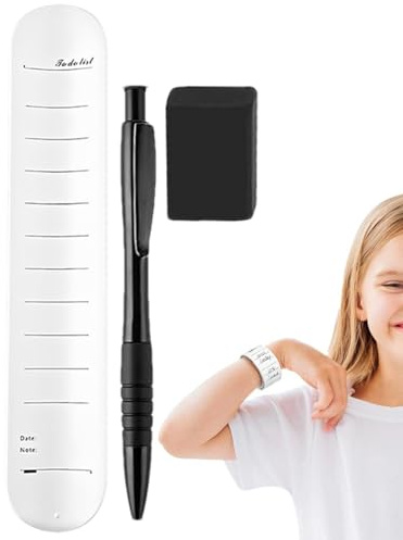 6 Weiß Silikon-Memo-Armband, Silikon Slap Armbänder Für Notizen, Memo-Armband, Wearable Nurse Notepad, Löschbarer Notizblock Erinnerungsarmband, Wiederverwendbar, Mit Lineal Für Die Arbeit Von