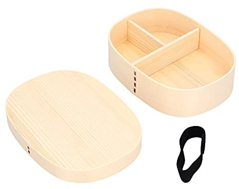 OKJHFD Caja Bento de Madera de 1200 ml,Contenedores de Almuerzo de Madera Cuadrados Tradicionales Japoneses,Contenedor de Comida Caja de Almuerzo Bento de Madera Contenedores de Almuerzo