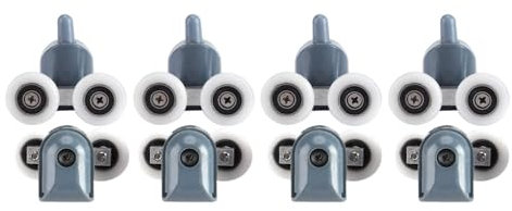 Lot de 8 roulettes doubles pour porte de douche (2 roues)