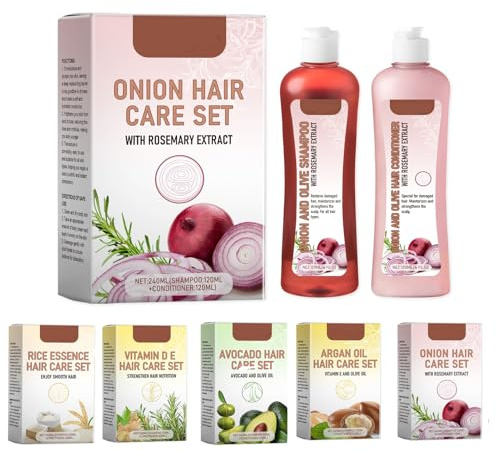 Set De Champú Con Romero Y Cebolla, Set De Champú Y Acondicionador Natural Para Mujeres, Hidratante Para Cabello Seco Y Cuidado Del Cabello DañAdo (Cebolla)