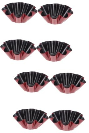 Cabilock 8pcs Non-Stick Carbon Steel Egg Tart Molds Easy Demoulding for Baking Tartlets Tins Madeleine Moulds