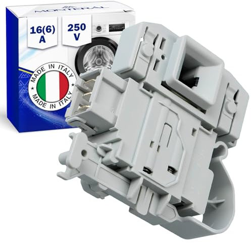 Waschmaschine Türschloss 16(6) A 250V mit Kontakt 3 x 6,3 mm AMP Hat den Originalcode 00623782 00627046 00637457 00637590 00638259 für Siemens für Bosch - Garantie 10 Jahre - MONTERAL