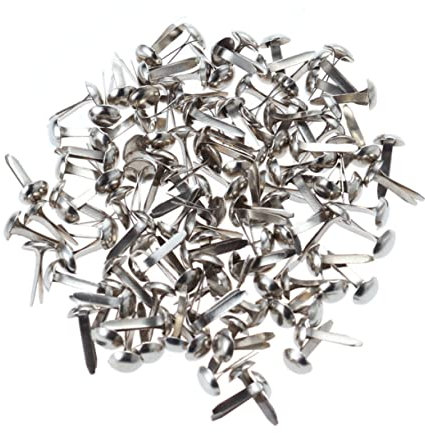 ULDIGI 100stücke Teiliges Mini Brads Pastellfarben Rundkopf Scrapbooking Bastelklammern Silber Einfach Zu Befestigen Langlebig Für Papierkunst Foto Geschenkdekoration