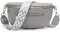 Umhängetasche Damen Klein, Bauchtasche Damen Leder Grau, Crossbody Bag Damen Stylisch Gürteltasche Umhängetaschen Damen Bauchtasche Tasche Mit Breiter Gurt (Grau)