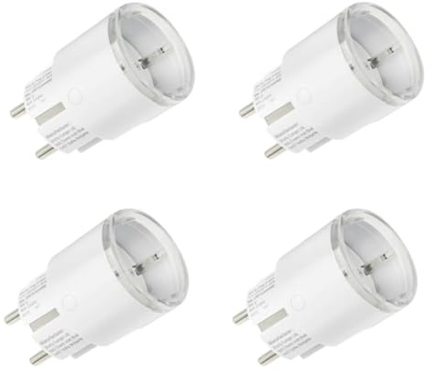 Shelly Plug S Gen3 Weiß - WLAN Smarte Steckdose, Leistungsmessung, 12A, 2500W, Zeitschaltuhr, Matter-Zertifiziert Stecker, Heizung & Kühlung, Alexa & Google, Kein Hub Erforderlich (4 Stücken)