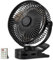 GOBRILLFUN Ventilateur à pince avec batterie 12 000 mAh et télécommande, rechargeable par USB, 3 vitesses et 1 minuterie pour le bureau, le camping et les voyages (Avec télécommande et lumière)