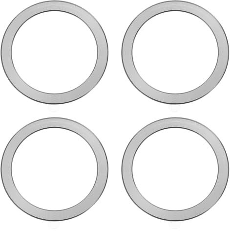 sourcing map Universal Metal Ring Sticker Wireless Magnetic Charger Magnet Ring Stickers 56x1 Mm(ODxT) for Phone Case for All Cellphones, 4 Pack, Gray