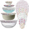 Wusboo Couvercles en Tissu Élastique, Lot de 10 Pièces de Couvre-Bols en Tissu Réutilisables, Tissu Imperméable avec Design Floral pour Bols à Salade en Verre et Pots, Couvercles Extensibles
