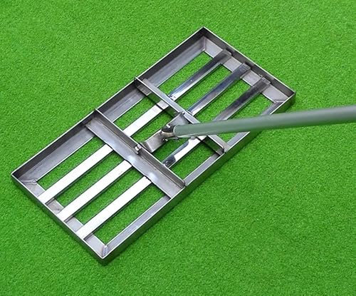 Râteau de nivellement de pelouse en acier inoxydable pour sol, herbe, terrain de golf, jardin, jardin, pelouse, ferme, terre, terre, sable, dessus de pansement