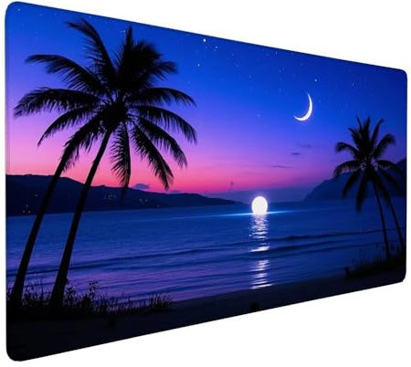 Sunset Mouse Mat 1000x500x3mm XXL Landscape Mouse Pad Large Desk Pad, Water-Resistant Surface with Non-Slip Rubber, Extended Japanese Mousepad Computer Keyboard for Computers Gaming Office Work X-886
