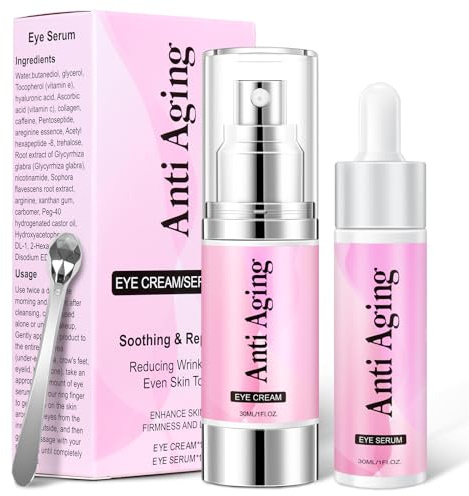Caffeine Eye Cream Eye Serum Kit 60ml Under Eye Cream Anti Aging for Dark Circles And Puffy Eyes Retinol Eye Serum