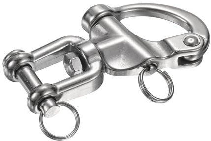 PATIKIL 3.4 Inch Quick Release Shackle, 316 Stainless Steel Swivel Bail Snap Shackle Boat Sail Connector for Outdoor Camping Nautical Ships Industrial Hoisting Pet Chain, Silver