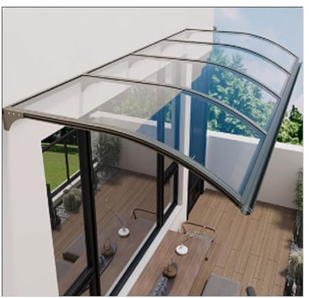Tendone trasparente in policarbonato resistente alle intemperie, design elegante e semplice, si adatta a tutti gli stili architettonici, durevole baldacchino esterno (65 x 150 cm)