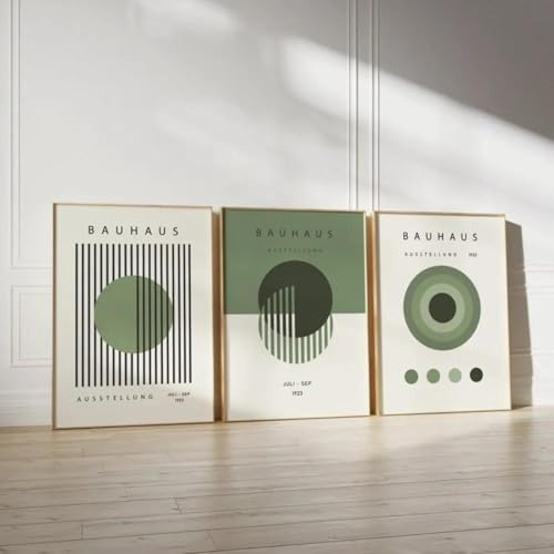 SHINERING Quadro Su Tela Bauhaus Astratto Geometrico Verde Salvia, Poster E Stampe, Immagine Artistica Da Parete Per Soggiorno, Arredamento Per La Casa 30X40Cm Senza Telaio