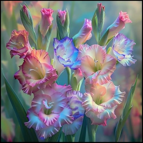 Gladiolos Rizomas. Tolera el frío. Hojas altas y grandes.ideal para embellecer el paisaje. （NVNJHJN）.-8 Rizomas-E