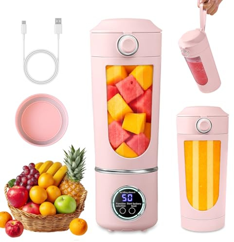 Leopacat Mixeur Portable 700Ml Rechargeable Type C, 12 Lames Gobelet | Couvercle à Ouverture Buvable, Parfait Pour Voyages, RéAlise Jus, Milkshakes Et Smoothies