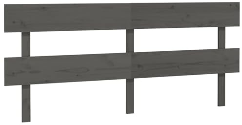 Qnhdfrt Kopfteil Grau 204x81 cm aus Massivholz Kiefer modernes Design für Bett Komfortable Rückenstütze Schlafzimmer