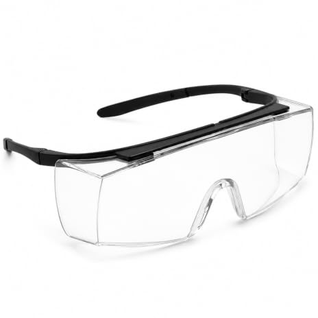 Säkerhetsglasögon arbetsskyddsglasögon, anti-UV och imskydd, skyddsglasögon av PC, stötsäker och reptålig, vidvinkelsynfält, 180° allsidigt skydd för laboratorium, byggarbetsplats, utomhus