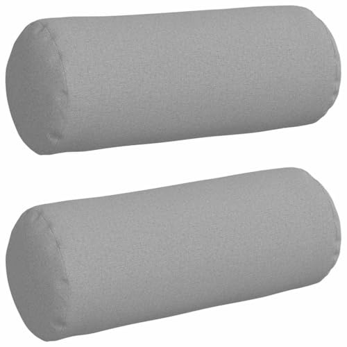 XHNIFBN Juego de 2 rollos para el cuello, color gris nube, diámetro de 15 x 40 cm, cojín decorativo con funda extraíble, cojín decorativo redondo para sofá, cama y oficina, tejido de poliéster suave