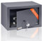 Brihard Home cassaforte con chiave - 20x31x20cm sicurezza in casa - Cassetta di sicurezza rinforzata per casa - Finitura esterna antigraffio grigio titanio, 11L