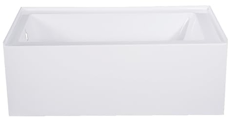 Kingston Brass Aqua Eden VTAP543022L 54-Inch Acrylic Alcove Tub with Left Hand Drain, White