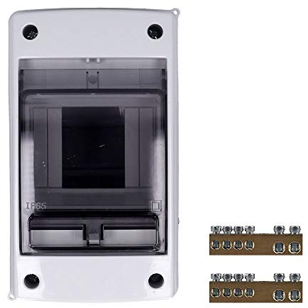 Aufputz Feuchtraum Verteiler 1 -reihig IP65 2-4 Module - Verteilerkasten Kleinverteiler Sicherungskasten, Tür transparent