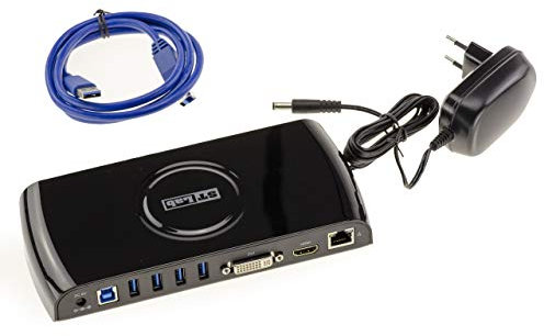 KALEA-INFORMATIQUE Docking station USB 3.0 to USB HUB, GIGABIT ethernet LAN, DVI HDMI external graphics card and external sound card