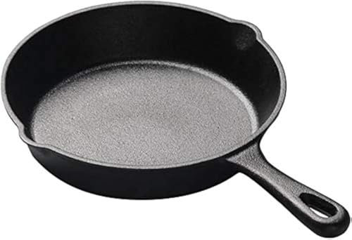 Cast Iron Pan Fried Egg Pan Single Pan Round Frying Pan Mini for Fish Meat Gas Grill Suitable for Oven and Induction (20 cm)