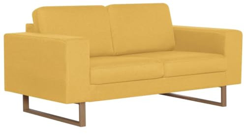 HETFTJN Küchensofa Schlafcouch Sofas Bigsofa - 2-Sitzer-Sofa Stoff Gelb für Jugendzimmer Sitzzimmer Schlafzimmer Hotelzimmer