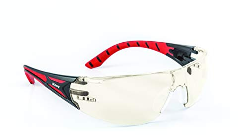 Riley Stream Sports Style Safety Glasses for Work, Cycling & Running – Protective Glasses with Wraparound Polycarbonate Lens, Anti-Fog Anti-Scratch Coating & Adjustable Nose Bridge – EN166 Certified