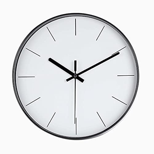 DIYZON 30 cm Runde Wanduhr, Modern Geräuschlos Kein Ticken, Batteriebetrieben Quarzwerk Wanduhr, Leicht zu Lesen, Dekoration für Schlafzimmer, Küche, Schule, Büro