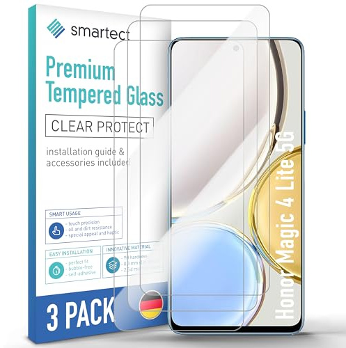 smartect Cristal Templado 3 Piezas para Honor Magic 4 Lite 5G | Protector Pantalla HD Antiarañazos, Vidrio Templado 0.3 mm Ultra Transparente, Dureza 9H, Resistente a Impactos, Sin Burbujas