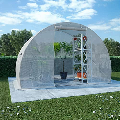 YEZIYIYFOB Gewächshaus 4,5 m² 3x1,5x2 m Mit Frostschutz - Winterfest Klein Für Pflanzen und Tomaten - 2 Seitenfenster, 1 Tür