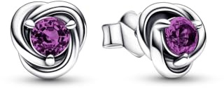 Sterlingsilver stud örhängen med söt druva lila kristall, En Storlek, Sterlingsilver, Ingen ädelsten