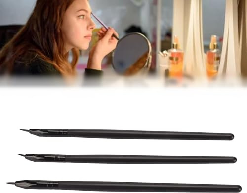 Pinceau Eyeliner Fin, Pinceau Eyeliner Pointe Fine, 3pcs Pinceaux de Maquillage Eye Liner de Précision Ensemble Maquillage Professionnel Pinceaux Eyeliner Gel à Angle Ultra Fin