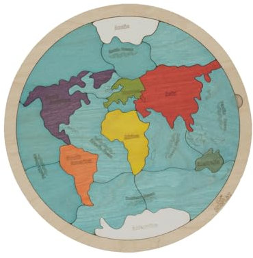 7 Continents & 5 Oceans of The Earth Wooden Jigsaw Puzzle for Kids | 26 Puzzle Pieces | Learning & Educational Toy Gift for Boys & Girls Ages 3 Years and Above