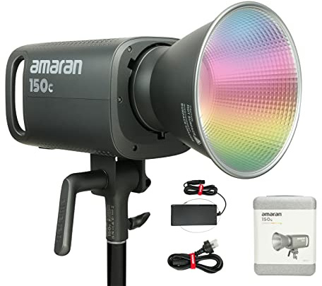 Aputure Amaran 150c RGBWW COB LED Continuous Lighting 150W CCT 2500K-7500K Bowens Mount Point-Source LED 15610 Lux @1m with APP Control (Grey)