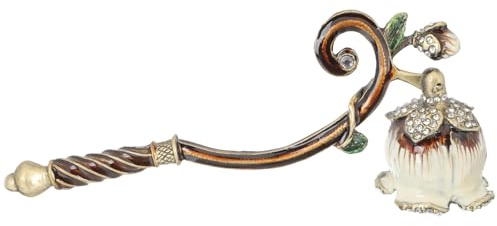HOMSFOU Éteignoir à mèche de bougie en forme de fleur peinte vintage en strass Wiccan Païen spirituel Outil de bougie pour éteindre la mèche de bougie en toute sécurité