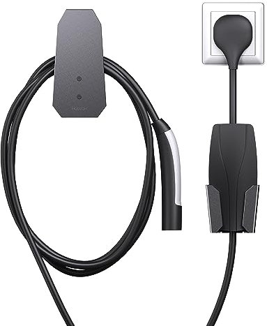 MUSVOH for Tesla Charger Holder for Tesla Mobile Connector Model S Model X Model 3 Model Y Charging Cable Organizer with Wall Mount Bracket Aluminum