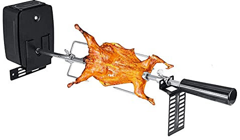 Kit Griglia Girarrosto per Barbecue Automatico 3W, Kit Motore Universale, Campeggio Esterno, Girarrosto allo Spiedo, Asta per Girarrosto, Griglia in Acciaio Inossidabile per Maiale Girarrosto, Agnell