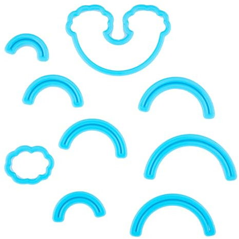SUPERFINDINGS 9 Stück Regenbogenwolken Fondant Ausstecher Set Aus Kunststoff Keksformen Kuchen Und Cupcake Dekorationswerkzeuge Für DIY Kekskuchen Cupcake Backzubehör