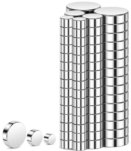 Wzone Rund Kleine Magnete Stark Set(4mm, 6mm, 10mm), 50 Stück Mini Magnete Kühlschrank Neodym Magnet für Handwerk, Zuhause, Büro, Foto, Karte und DIY