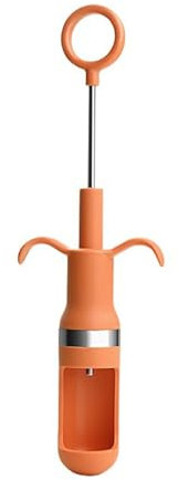 Snocciolatore per ciliegie, snocciolatore per olive, estrattore di semi di ciliegia, snocciolatore per frutta (arancione, 23,5 cm)