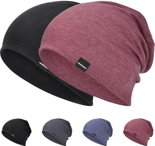 Mütze Herren Damen Leichte Slouch Beanie Mütze Weiche Dünne Mütze Atmungsaktiv Elastisch Longbeanie für Frühling Herbst und Winter