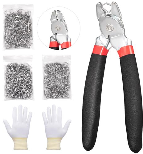 Spurtar Pinze per anelli di porco angolo con 360 pezzi 3/4” 1/2” 3/8” anelli di porco a molla Pinze per anelli di porco in acciaio A3 per Recinzione per animali Gabbie per animali domestici