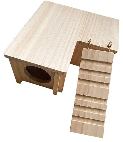 BESPORTBLE Multifunktionales Hamster-lebensraum-meerschweinchen-versteck Aus Holz Für Ratten Als Haustier-