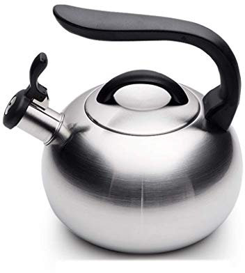QHFTREX 304 Edelstahl Wasserkocher Gas Gas Induktionsherd Universal Whistle Haushaltskessel 3L powerfully