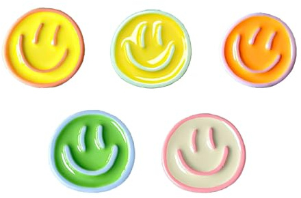 Kisstta 5 Stück Kühlschrankmagnete, Smiley Kühlschrank Magnet, Bunte Dekorative Magnete für Kühlschrank, Schließfächer, magnetische Whiteboards